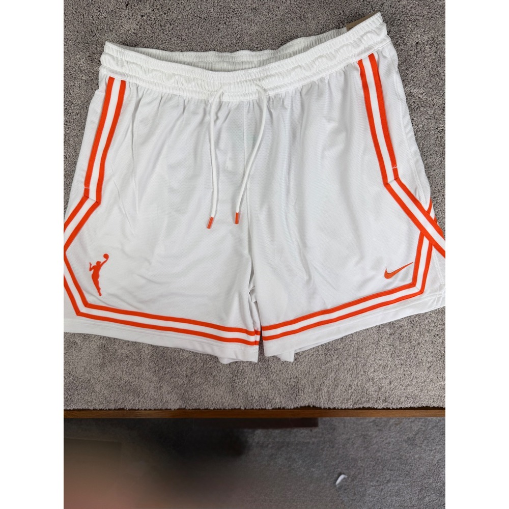 Nike WNBA Dri-FIT Basketball Shorts White Orange Loose Fit XL